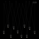 Подвесной светильник черными плафонами на длинных пересекающихся тросах Construction варинант исполнения - 8 | Loft Concept в Ростове-на-Дону