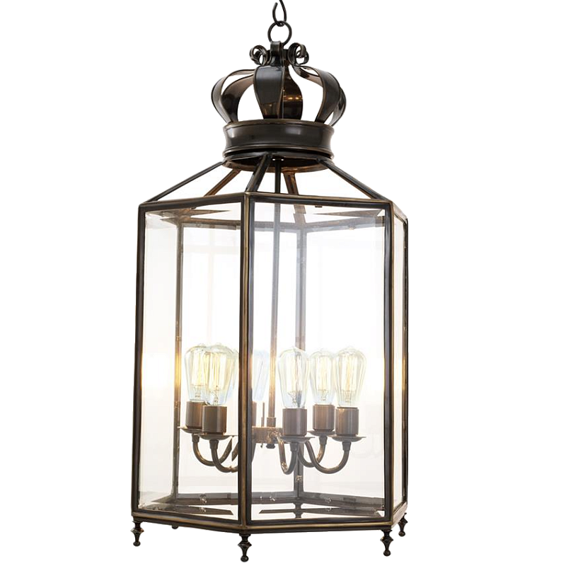 Люстра Lantern Grandos Темная бронза Прозрачный (Transparent) в Ростове-на-Дону | Loft Concept 