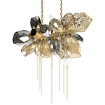 Люстра подвесная с 18-ю стеклянными плафонами с вертикальными подвесками Gilded Mirage  варинант исполнения - 7 | Loft Concept в Ростове-на-Дону