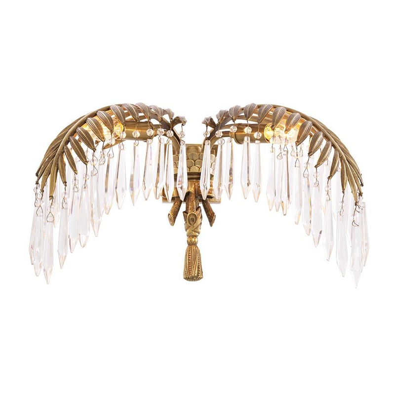 Бра Eichholtz Wall Lamp Hildebrandt Латунь Античная полированная Прозрачное Стекло в Ростове-на-Дону | Loft Concept 