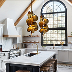 Люстра креативная из дисков цвета латунь Constellation Light and Style варинант исполнения - 4 | Loft Concept в Ростове-на-Дону