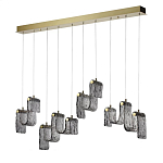 Подвесной светильник линейный с плафонами волнистой формы из фактурного стекла Big Wave варинант исполнения - 1 | Loft Concept в Ростове-на-Дону