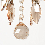 Люстра подвесная круглая с тканевым полупрозрачным абажуром и подвесками 4 лампы Gilded Elegance варинант исполнения - 6 | Loft Concept в Ростове-на-Дону