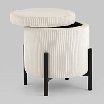Молочный пуф на черных ножках SANJAY варинант исполнения - 2 | Loft Concept в Ростове-на-Дону