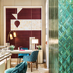 Обои ручная роспись в стиле Арт-деко Assemblage Original colourway on red silk dupion варинант исполнения - 3 | Loft Concept в Ростове-на-Дону