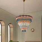 Люстра круглая с декором из разноцветных элементов в виде листьев Changing Seasons варинант исполнения - 6 | Loft Concept в Ростове-на-Дону