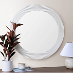 Зеркало в круглой фактурной раме Mirror Modern Texture белое варинант исполнения - 5 | Loft Concept в Ростове-на-Дону