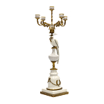 Подсвечник белый Попугай из фарфора с бронзовыми элементами Eden Garden варинант исполнения - 1 | Loft Concept в Ростове-на-Дону