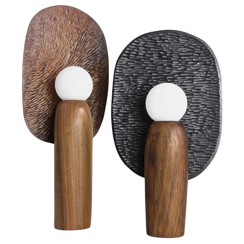 Настольная лампа из дерева Decorative Wooden Lamp Черный Коричневый Настольная лампа из дерева Decorative Wooden Lamp Черный Коричневый в Ростове-на-Дону | Loft Concept
