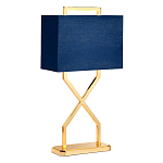 Настольная лампа с основанием из полированного золота и прямоугольным абажуром глубокого синего цвета Elstead Lighting варинант исполнения - 1 | Loft Concept в Ростове-на-Дону