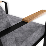 Кресло серый велюр с жесткими подлокотниками на полозьях Ashton варинант исполнения - 6 | Loft Concept в Ростове-на-Дону