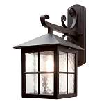 Настенный фонарь черного цвета в форме фонаря с решетчатым плафоном и фактурным стеклом Elstead Lighting варинант исполнения - 1 | Loft Concept в Ростове-на-Дону