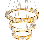 Светодиодная трехъярусная кольцевая люстра из хрусталя и стали с пультом для регулировки света Maude Crystal Light варинант исполнения - 3 | Loft Concept в Ростове-на-Дону