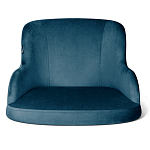 Стул с мягкой синей обивкой из велюра и подъемно-поворотным механизмом на белых колесиках Harper Blue and White варинант исполнения - 2 | Loft Concept в Ростове-на-Дону