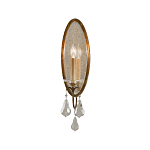 Бра с овальным зеркальным основанием с лампой в виде свечи и хрустальными подвесками Feiss варинант исполнения - 1 | Loft Concept в Ростове-на-Дону