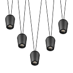 Подвесной светильник черными плафонами на длинных пересекающихся тросах Construction варинант исполнения - 3 | Loft Concept в Ростове-на-Дону