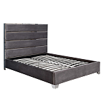 Кровать двуспальная серая с высоким мягким изголовьем Heart of the Bedroom варинант исполнения - 1 | Loft Concept в Ростове-на-Дону