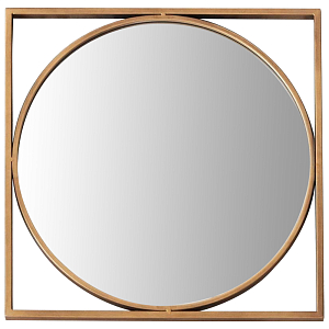 Круглое  зеркало в квадратной раме из металла Coste Mirror