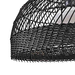 Подвесной светильник с округлым абажуром из черного ротанга Wicker Furniture варинант исполнения - 5 | Loft Concept в Ростове-на-Дону