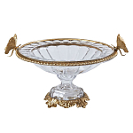 Чаша из прозрачного стекла с бронзовым ободком и фигурками бабочек Eden Garden варинант исполнения - 1 | Loft Concept в Ростове-на-Дону