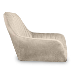 Барный стул со спинкой и подлокотниками на 4-х коричневых деревянных ножках Бежевый Велюр Ava Charm варинант исполнения - 2 | Loft Concept в Ростове-на-Дону