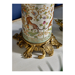 Ваза высокая из фарфора на бронзовом основании Turquoise Blooming Garden варинант исполнения - 5 | Loft Concept в Ростове-на-Дону