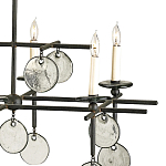 Люстра линейная черная с круглыми прозрачными подвесками  Horizontal Rectangular Chandelier варинант исполнения - 1 | Loft Concept в Ростове-на-Дону