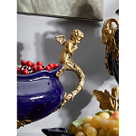 Чаша темно-синяя фарфоровая с бронзовыми ручками в виде ангелов Eden Garden варинант исполнения - 4 | Loft Concept в Ростове-на-Дону