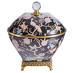 Шкатулка черного цвета с цветочной росписью Eden Garden варинант исполнения - 1 | Loft Concept в Ростове-на-Дону