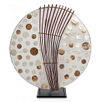 Настольная лампа из перламутра и дерева на подставке Indonesian Round Shell варинант исполнения - 2 | Loft Concept в Ростове-на-Дону