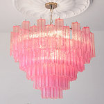 Элитная Люстра Textured Glass Pink Chandelier Ярко Розовое стекло варинант исполнения - 1 | Loft Concept в Ростове-на-Дону