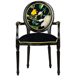 Стул с подлокотниками из натурального бука с изображением птицы и цветов Blooming Birds варинант исполнения - 1 | Loft Concept в Ростове-на-Дону