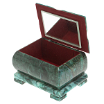 Шкатулка прямоугольная с зеркалом из натурального камня змеевик Stone Casket варинант исполнения - 3 | Loft Concept в Ростове-на-Дону