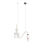 Подвесной светильник стеклянный в виде канделябра Curved Glass Chandelier варинант исполнения - 1 | Loft Concept в Ростове-на-Дону