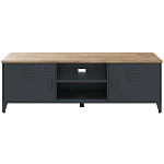 ТВ-тумба из металла и столешницей из массива дуба Metal Wood TV-Stand варинант исполнения - 1 | Loft Concept в Ростове-на-Дону