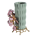 Ваза с птицами и цветами из фарфора с бронзовыми элементами Garden of Eden варинант исполнения - 3 | Loft Concept в Ростове-на-Дону