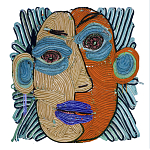 Арт-Объект плетеный из нитей Абстрактный портрет Joana Schneider  варинант исполнения - 2 | Loft Concept в Ростове-на-Дону