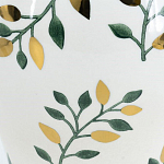 Ваза белая с крышкой с рисунком зеленых и золотых листьев 48 см Chinoiserie Ceramics варинант исполнения - 2 | Loft Concept в Ростове-на-Дону