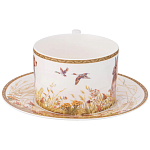 Чайная пара из фарфора с изображением собаки и зайцев 300 мл Hunting Porcelain Collection 2 варинант исполнения - 2 | Loft Concept в Ростове-на-Дону