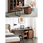 Стол рабочий округлой формы с 3-мя ящиками  Working Moonnut Table варинант исполнения - 2 | Loft Concept в Ростове-на-Дону