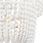 Люстра белая в форме спирали с декором из круглых деревянных бусин White Wooden Beads варинант исполнения - 1 | Loft Concept в Ростове-на-Дону