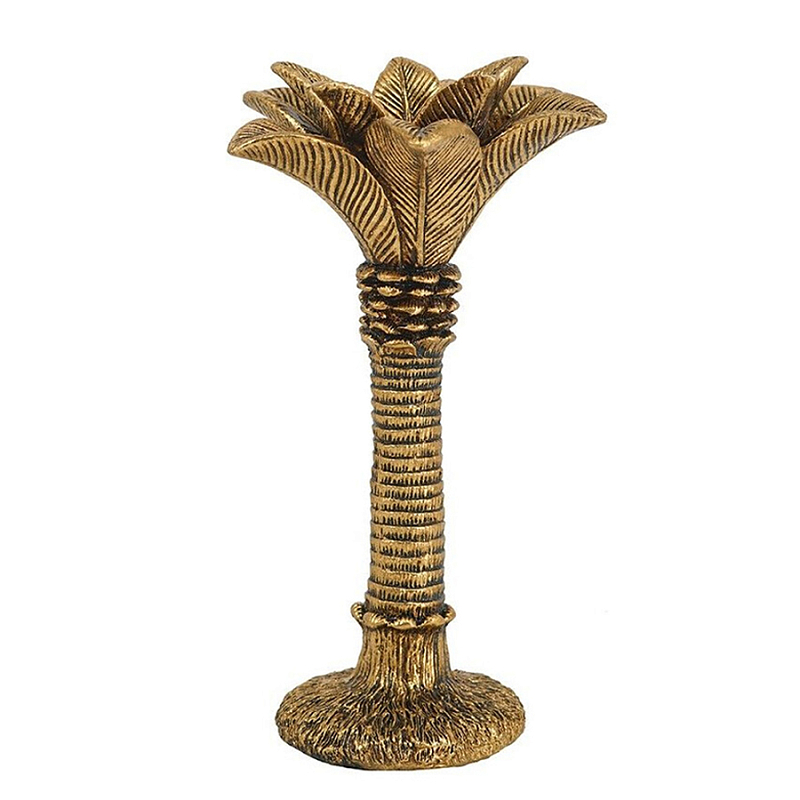 Подсвечник в форме пальмы с резными листьями и текстурным основанием Golden palm leaves Бронза Подсвечник в форме пальмы с резными листьями и текстурным основанием Golden palm leaves Бронза в Ростове-на-Дону | Loft Concept