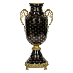 Ваза черного цвета из фарфора с золотистым узором и бронзовыми элементами Eden Garden porcelain and bronze варинант исполнения - 4 | Loft Concept в Ростове-на-Дону