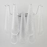 Бра с подвесками из рифленного стекла в форме капель на основании цвета хром Textured Glass варинант исполнения - 6 | Loft Concept в Ростове-на-Дону