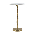 Столик с золотистым основанием в виде цветка и круглой мраморной столешницей Golden Snowdrop варинант исполнения - 3 | Loft Concept в Ростове-на-Дону