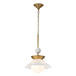Подвесной светильник латунного цвета с конусовидным белым плафоном Quintiesse варинант исполнения - 3 | Loft Concept в Ростове-на-Дону