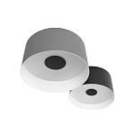 Потолочный светильник с 2-мя цилиндрическими абажурами серого и черного цвета Urban Dome варинант исполнения - 5 | Loft Concept в Ростове-на-Дону