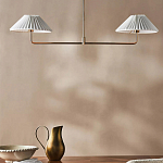 Люстра линейная с 2-мя белыми плиссированными тканевыми абажурами Combination варинант исполнения - 2 | Loft Concept в Ростове-на-Дону