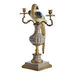 Подсвечникв образе попугая из фарфора с бронзовыми элементами Eden Garden варинант исполнения - 4 | Loft Concept в Ростове-на-Дону