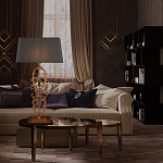 Настольная лампа на ажурном чугунном основании с серым абажуром Openwork Lamp варинант исполнения - 5 | Loft Concept в Ростове-на-Дону